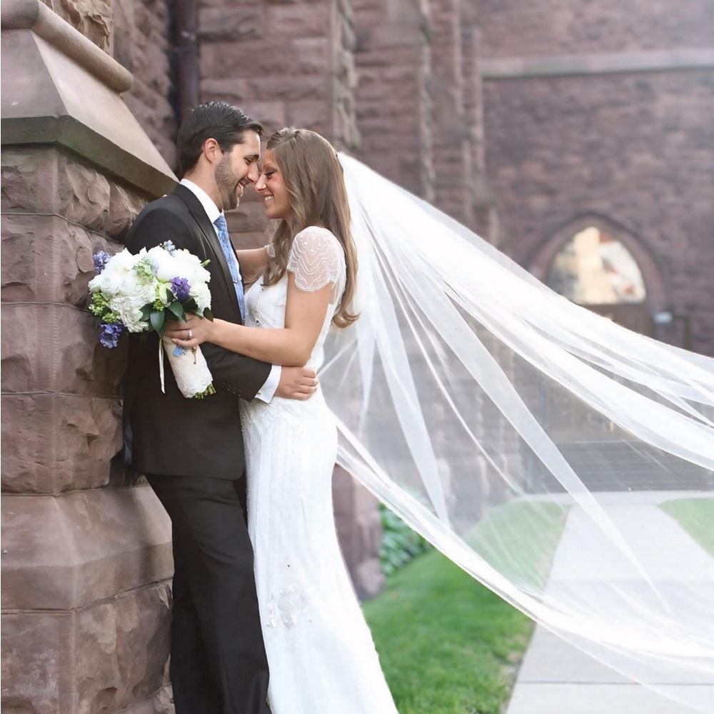 Wedding Veil Cathedral Length Light Ivory